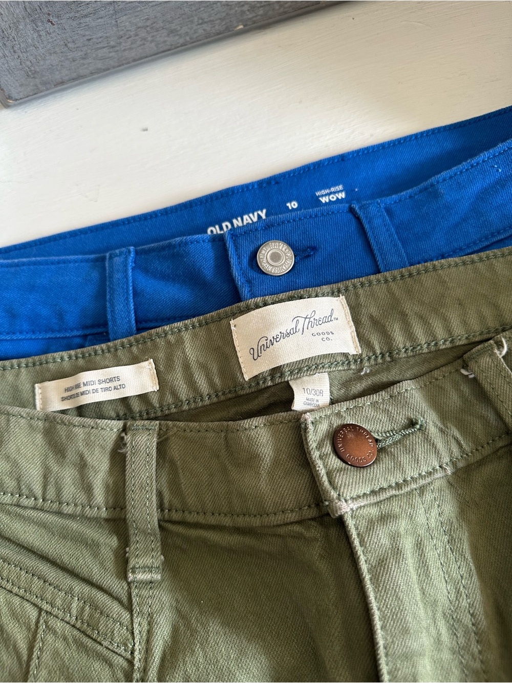 2 PAIRS Old Navy & Target women’s high rise shorts midi length
